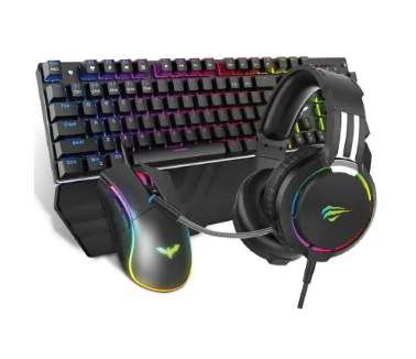HAVIT KB380L RGB MECHANICAL GAMING KEYBOARD W/WRISTREST, MOUSE & HEADPHONE 3-IN-1 COMBO