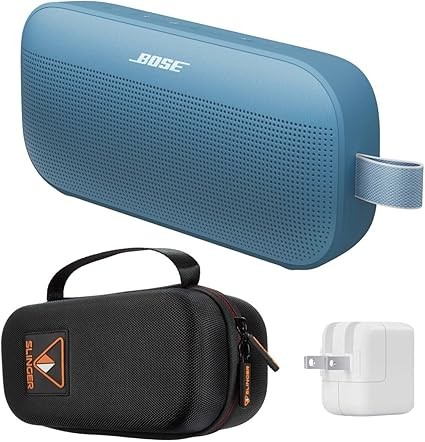 Bose SoundLink Flex 2nd Gen Bluetooth Speaker, Blue Dusk, Bundle with Hard Shell Travel Case